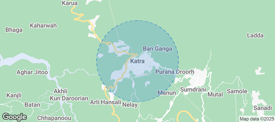Map of Airbnb listings in Katra