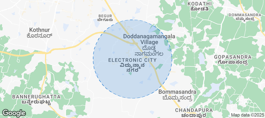 Map of Airbnb listings in Electronic City