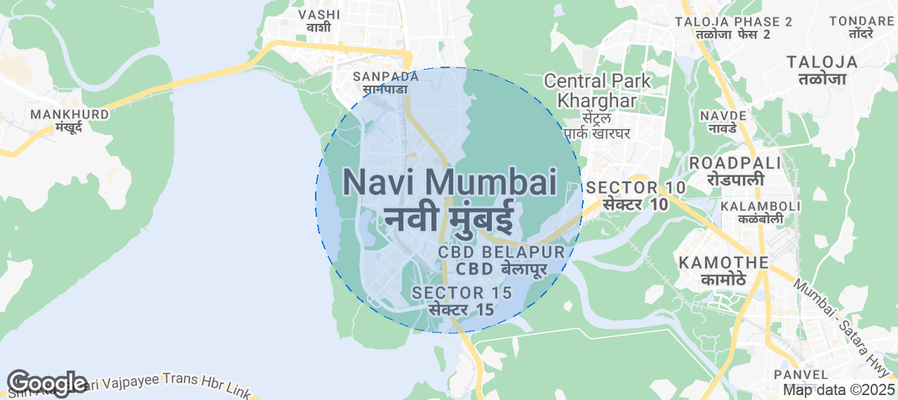 Map of Airbnb listings in Navi Mumbai