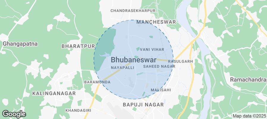 Map of Airbnb listings in Bhubaneswar Municipal Corporation