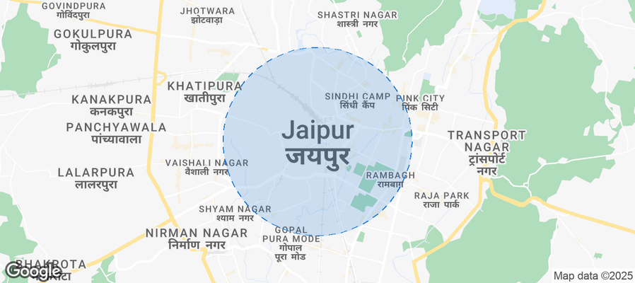 Map of Airbnb listings in Jaipur Municipal Corporation