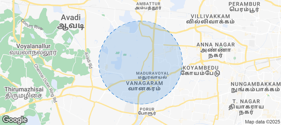 Map of Airbnb listings in Ayanambakkam