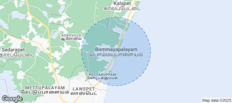 Map of Airbnb listings in Bommayapalayam