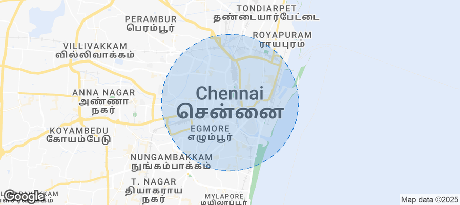 Map of Airbnb listings in Chennai