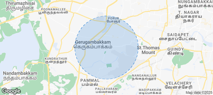 Map of Airbnb listings in Kolapakkam