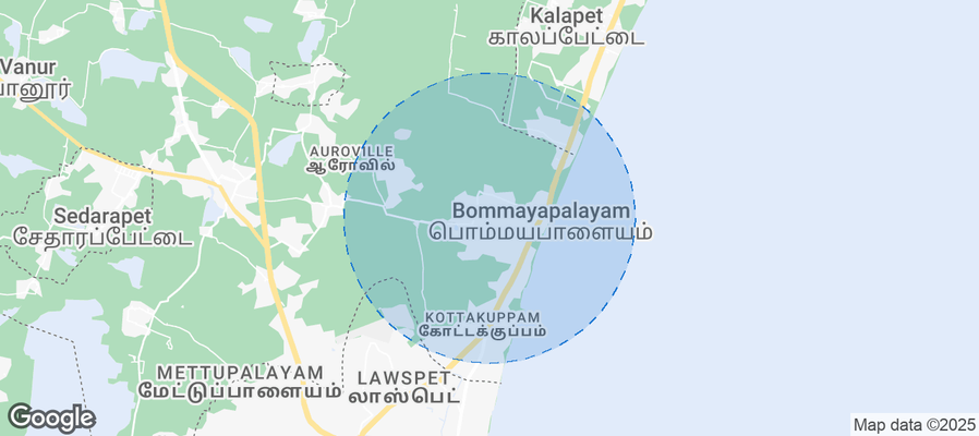 Map of Airbnb listings in Kuilapalayam
