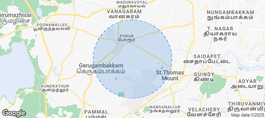 Map of Airbnb listings in Mugalivakkam