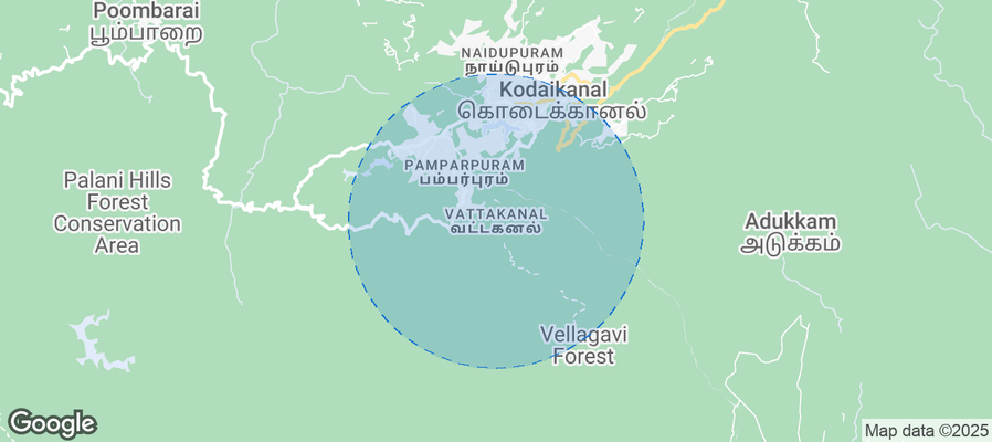 Map of Airbnb listings in Vattakanal