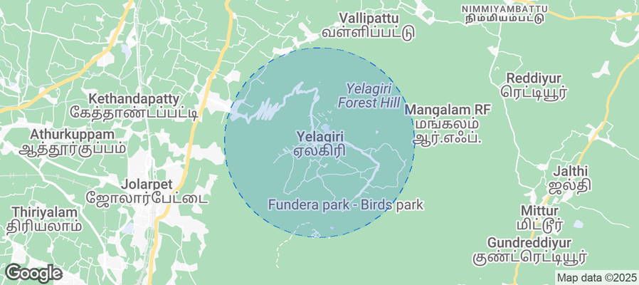 Map of Airbnb listings in Yelagiri