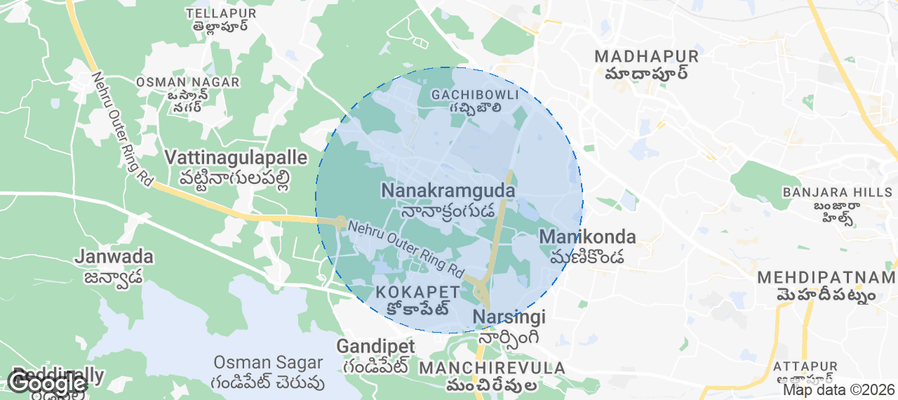 Nānakrāmguda Airbnb map