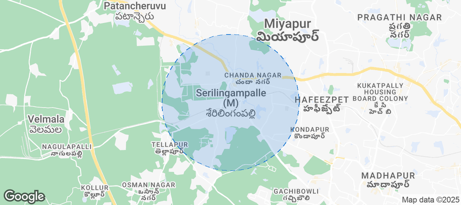 Map of Airbnb listings in Serilingampalle (M)