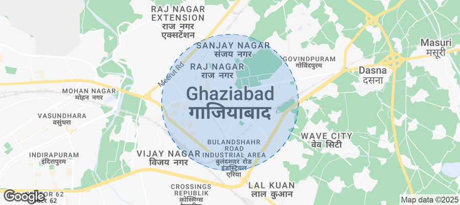 Map of Airbnb listings in Ghaziabad