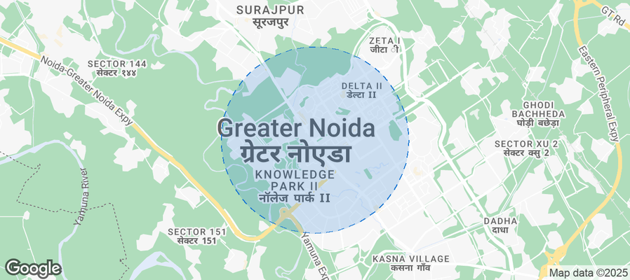 Map of Airbnb listings in Greater Noida