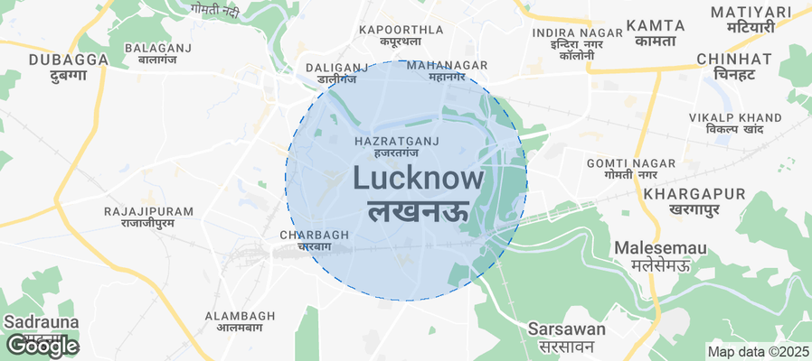 Map of Airbnb listings in Lucknow