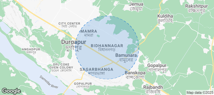 Map of Airbnb listings in Bidhannagar