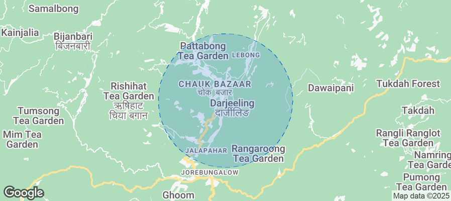 Map of Airbnb listings in Darjeeling