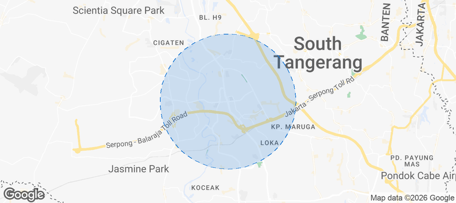 Serpong Airbnb map