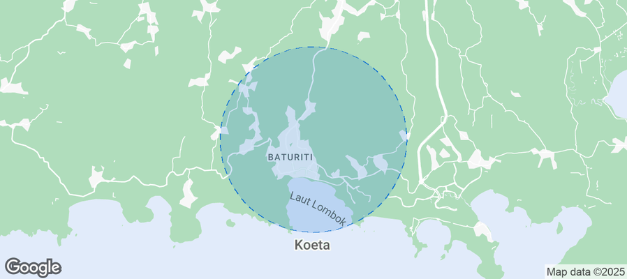 Map of Airbnb listings in Kuta