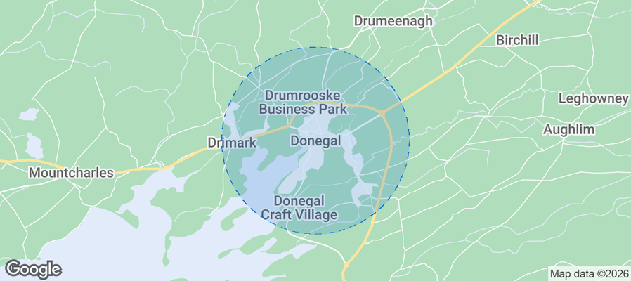 Map of Airbnb listings in Donegal
