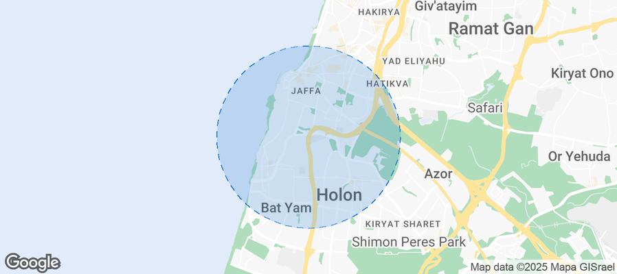 Map of Airbnb listings in Holon