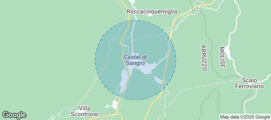 Map of Airbnb listings in Castel di Sangro