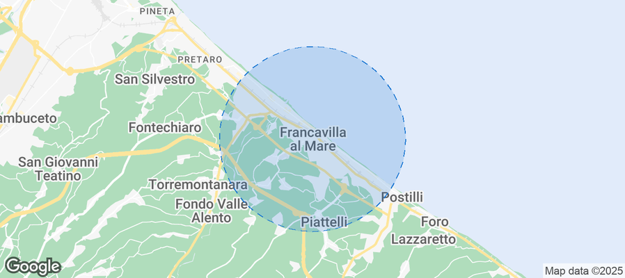 Map of Airbnb listings in Francavilla al Mare