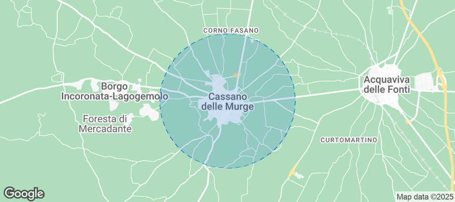 Map of Airbnb listings in Cassano delle Murge