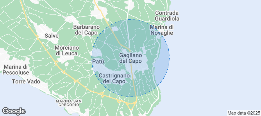Map of Airbnb listings in Gagliano del Capo