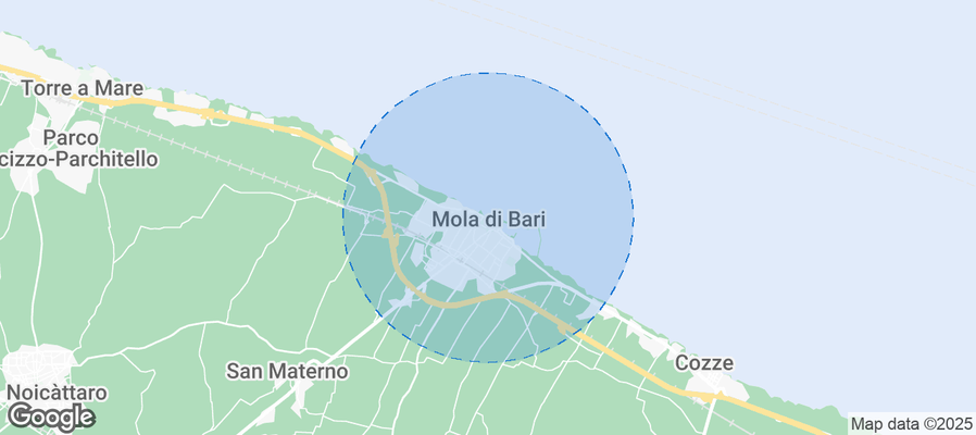 Map of Airbnb listings in Mola di Bari