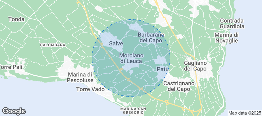 Map of Airbnb listings in Morciano di Leuca