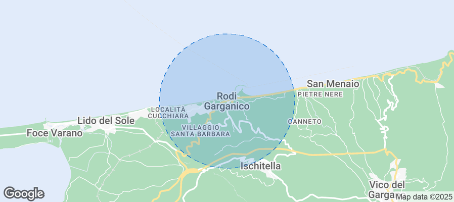 Map of Airbnb listings in Rodi Garganico