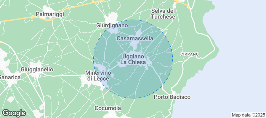 Map of Airbnb listings in Uggiano la Chiesa