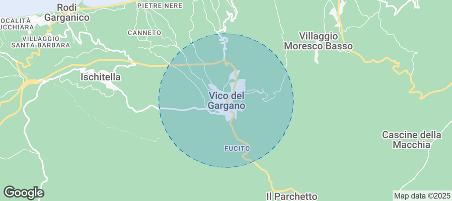 Map of Airbnb listings in Vico del Gargano