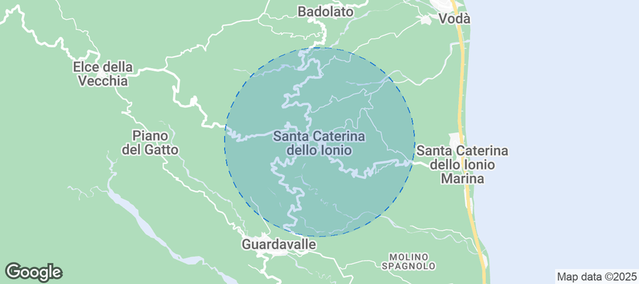 Map of Airbnb listings in Santa Caterina dello Ionio