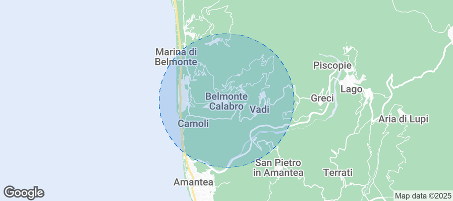 Map of Airbnb listings in Belmonte Calabro