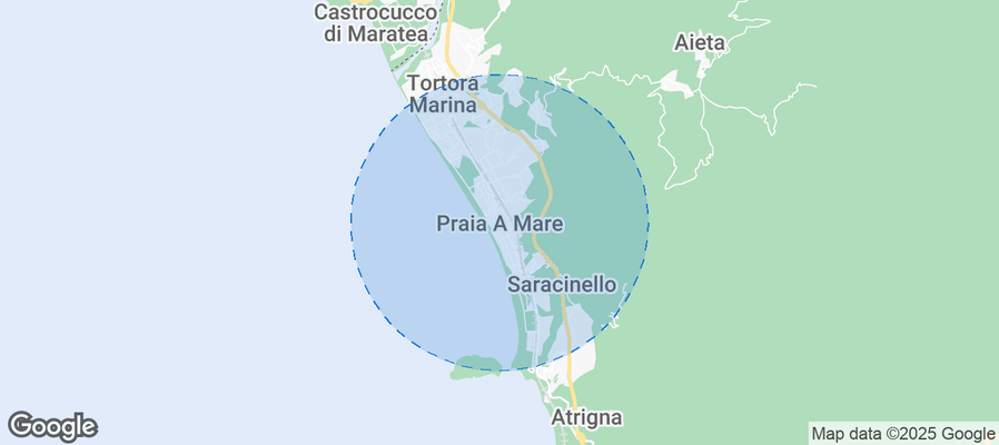 Map of Airbnb listings in Praia a Mare