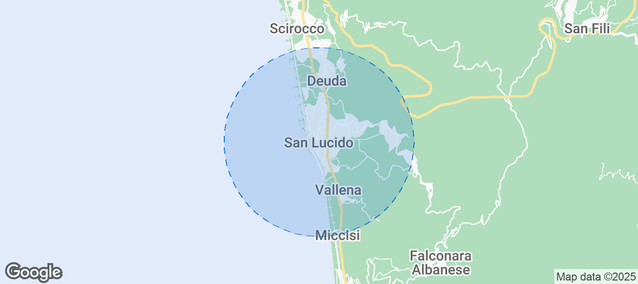 Map of Airbnb listings in San Lucido