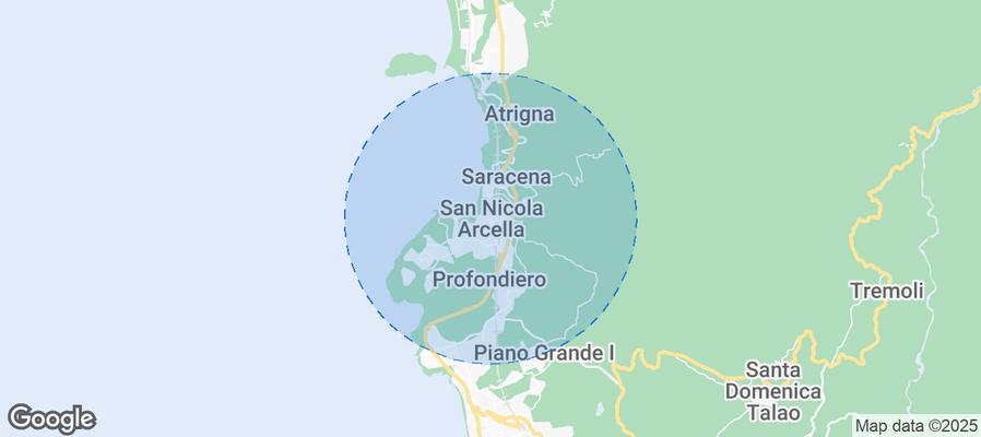 Map of Airbnb listings in San Nicola Arcella