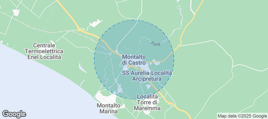 Map of Airbnb listings in Montalto di Castro