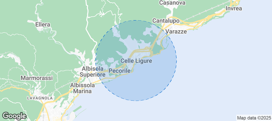 Map of Airbnb listings in Celle Ligure