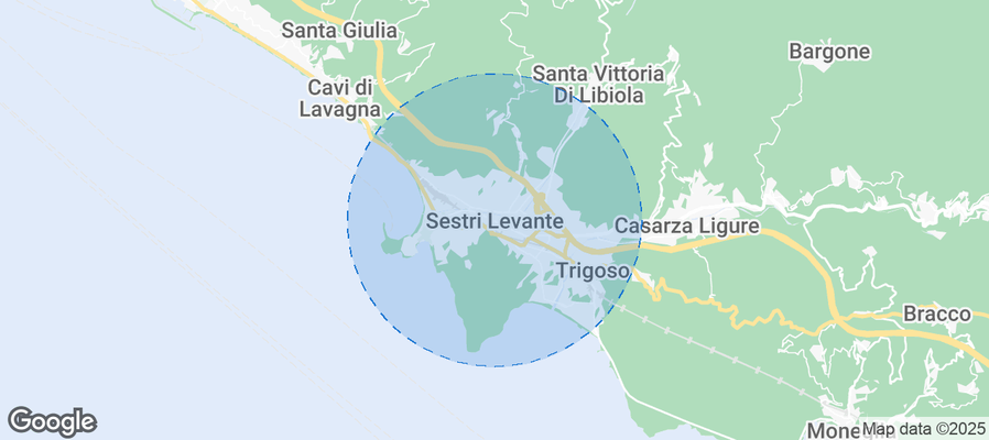 Map of Airbnb listings in Sestri Levante
