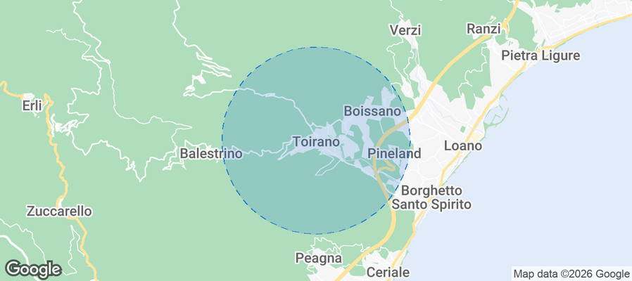 Toirano Airbnb map