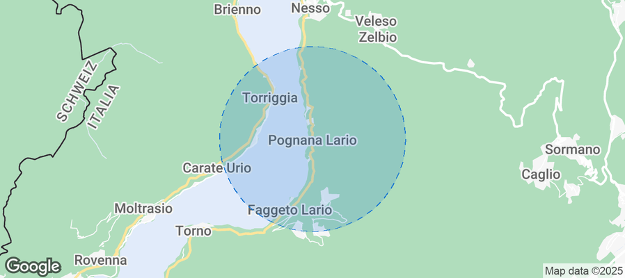 Map of Airbnb listings in Pognana Lario