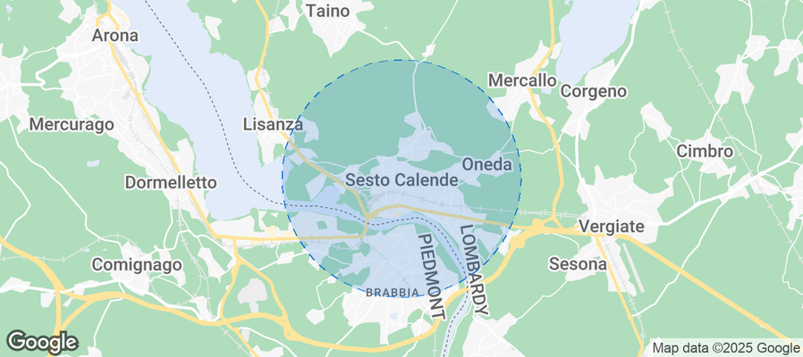 Map of Airbnb listings in Sesto Calende