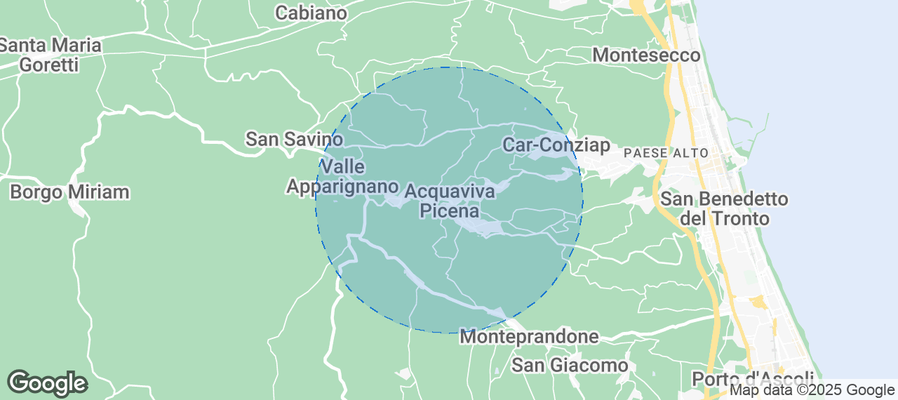Map of Airbnb listings in Acquaviva Picena