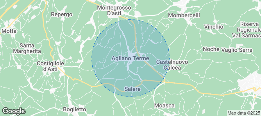 Map of Airbnb listings in Agliano Terme