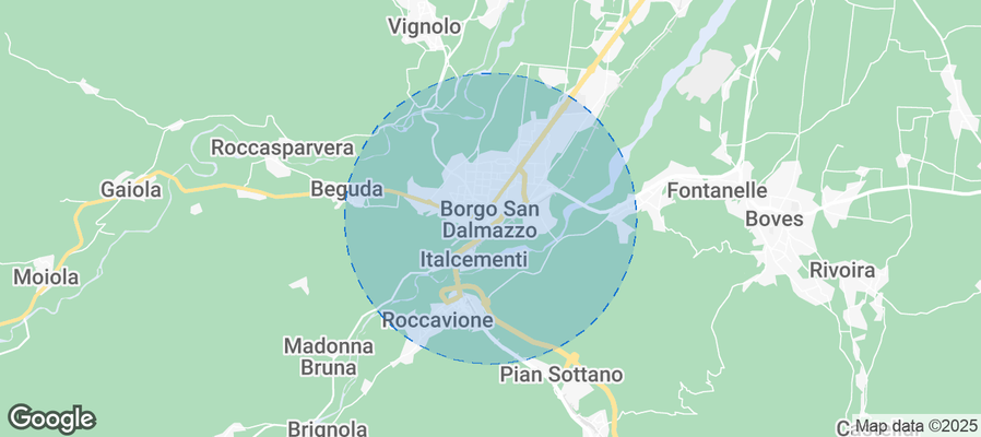 Map of Airbnb listings in Borgo San Dalmazzo