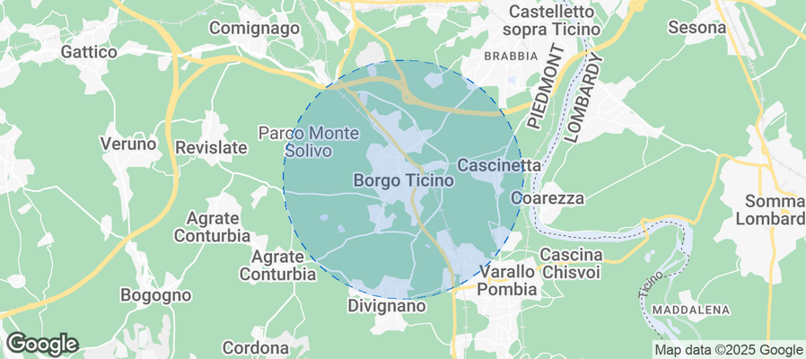 Map of Airbnb listings in Borgo Ticino