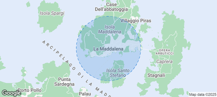 Map of Airbnb listings in La Maddalena