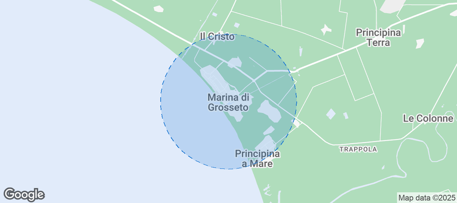 Map of Airbnb listings in Marina di Grosseto